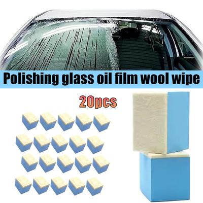 Car Glass Oil Film Cleaning Sponge Windshield Wool Felt Brush Wiper Polishing Sponges Car Oil Dusty Removal Tools Accessories