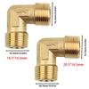 2Pcs 16.5mm 20.5mm Air Compressor Fittings Elbow Coupler Air Tools Parts Male Elbow Connector Male To Male Thread Brass