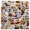 10/30/50pcs Vintage Coffee Machine Stickers Coffee Beans Graffiti Decals DIY Luggage Stationery Skateboard Retro Cartoon Sticker