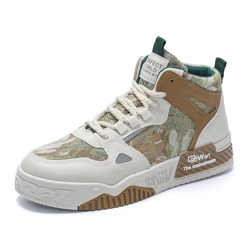 Men's Shoes 2025 Autumn New Breathable High-top Men's Korean Version Trendy Versatile Platform Fashion Casual Board Shoes Trendy Shoes