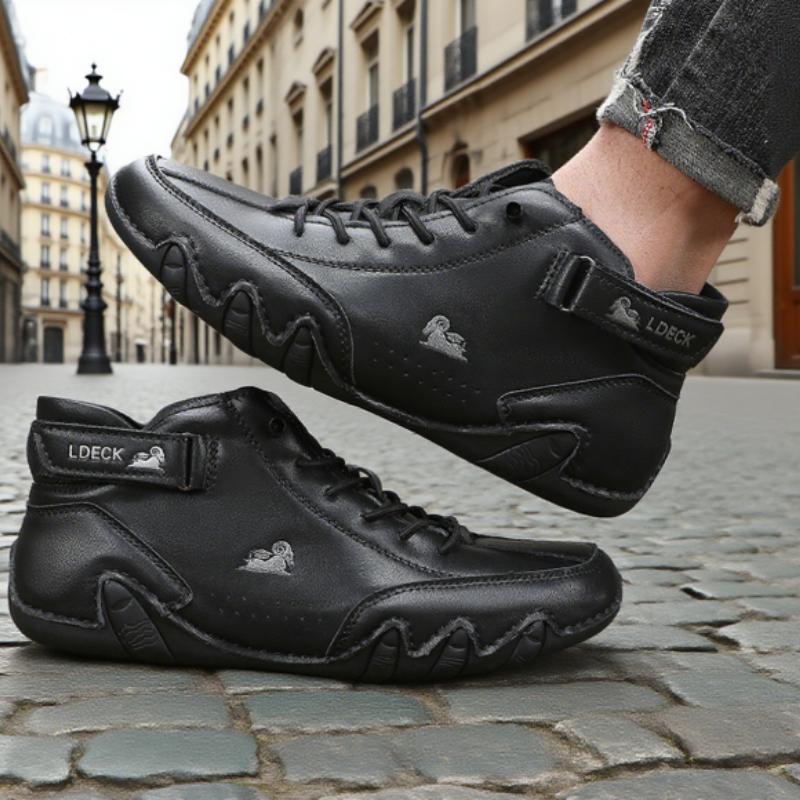 Spring  Autumn Men's Low Cut Bare Boots Fashionable Retro Classic Anti Slip Casual Loafers Soft Comfort  Driving Walking Shoes