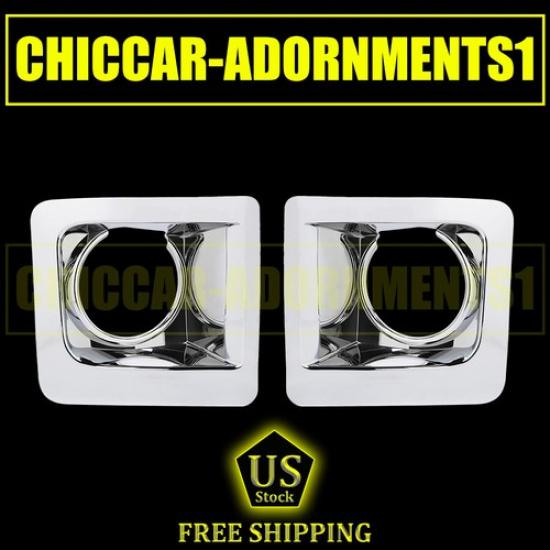 Chrome Front Fog Light Lamp Covers Bezels For GMC SIERRA 14-15 Accessories