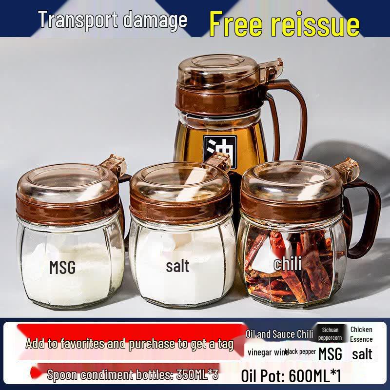 Glass Kitchen Seasoning Jar Set