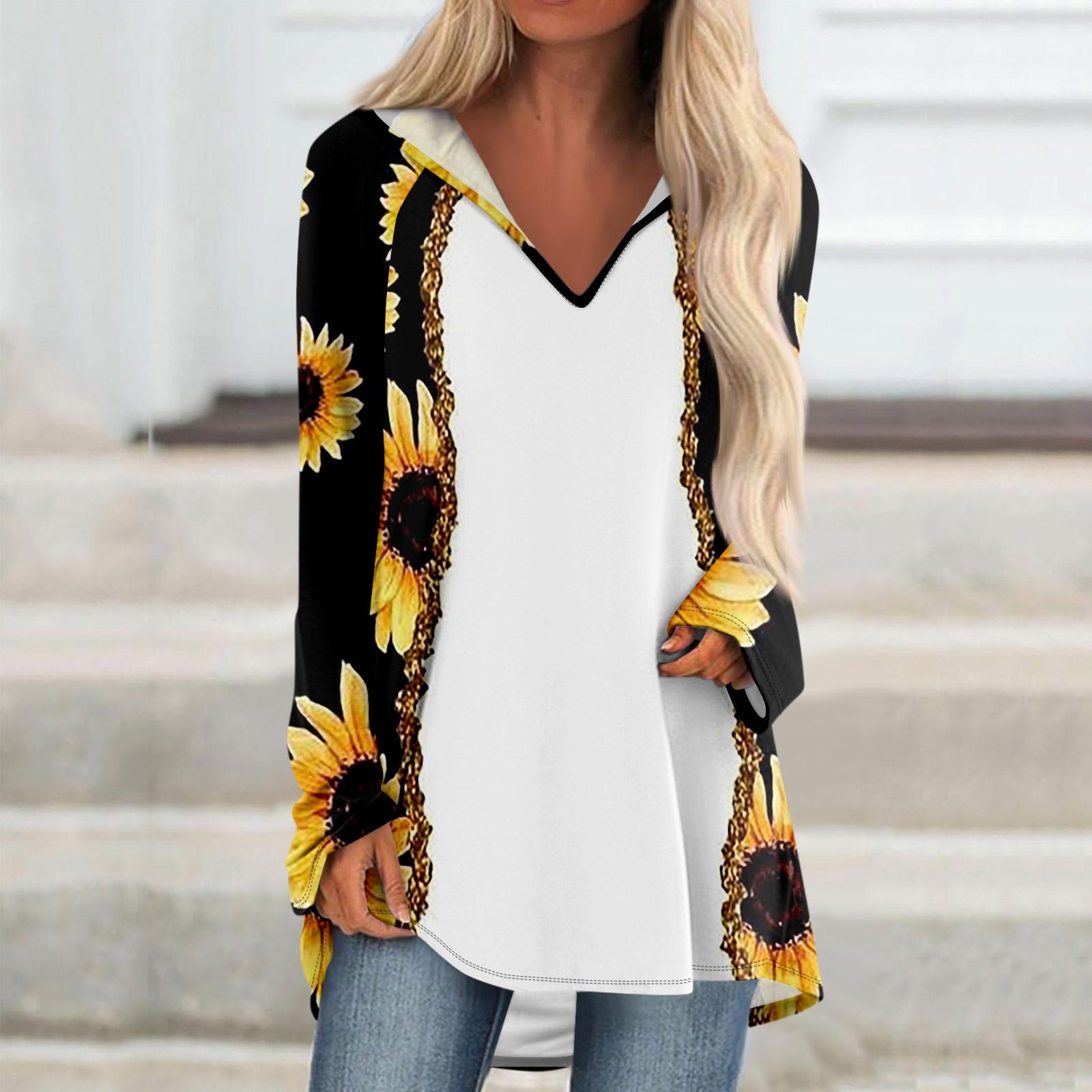 Женские свободные топы с V-образным вырезом и капюшоном с длинными рукавами, повседневные топы, домашние пижамы для отдыха, топы XXXL