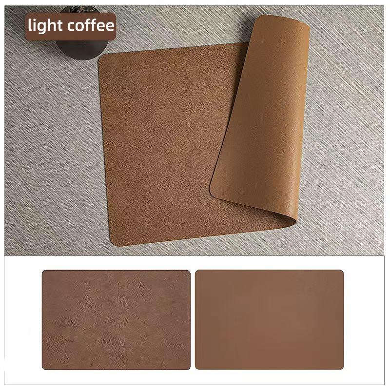 Square Imitation Faux Leather Kitchen Dining Table Insulation Placemat,Restaurant Decoration Insulation Table Mat 1/4/6pcs
