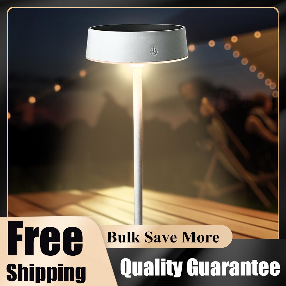 Luminária de Mesa Solar LED Dimerizável para Mesa Recarregável Sem Fio Portátil Luz Noturna para Interior e Exterior