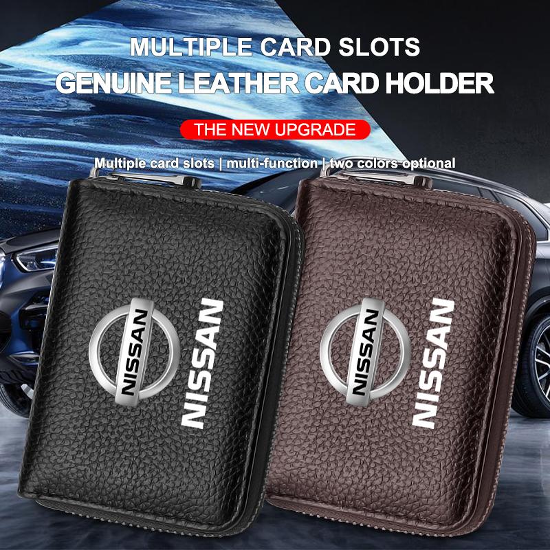 1Pcs Leather Car Driver's License ID Card Bank Card Wallet Car Styling For Nissan Nismo Tiida Teana ALTIMA SYLPHY MURANO KICKS QASHQAI