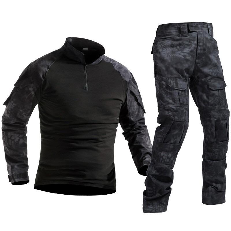 Costumes Verts Uniforme d'Extérieur Vêtements pour Hommes Survêtement Chemises Pantalons Cargo Paintball Ensembles pour Hommes Résistant à l'Usure