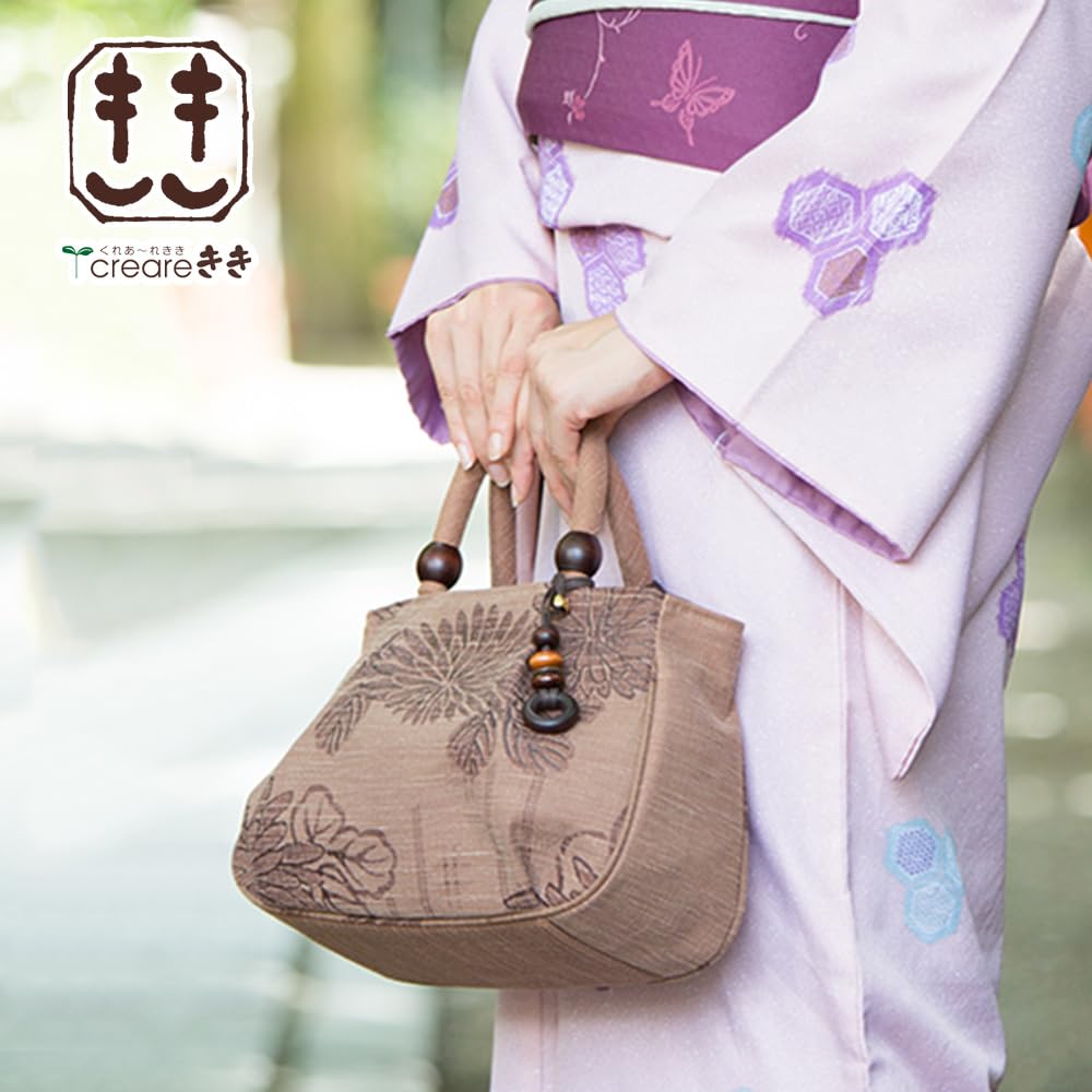 Tote Made in Persimmon Shibu Japanese Aori Birthday Hanasarasa [crearekiki] Women's Bag, Round, Small, Lightweight, Japan, Dyed, Wear, Handbag, Maron,