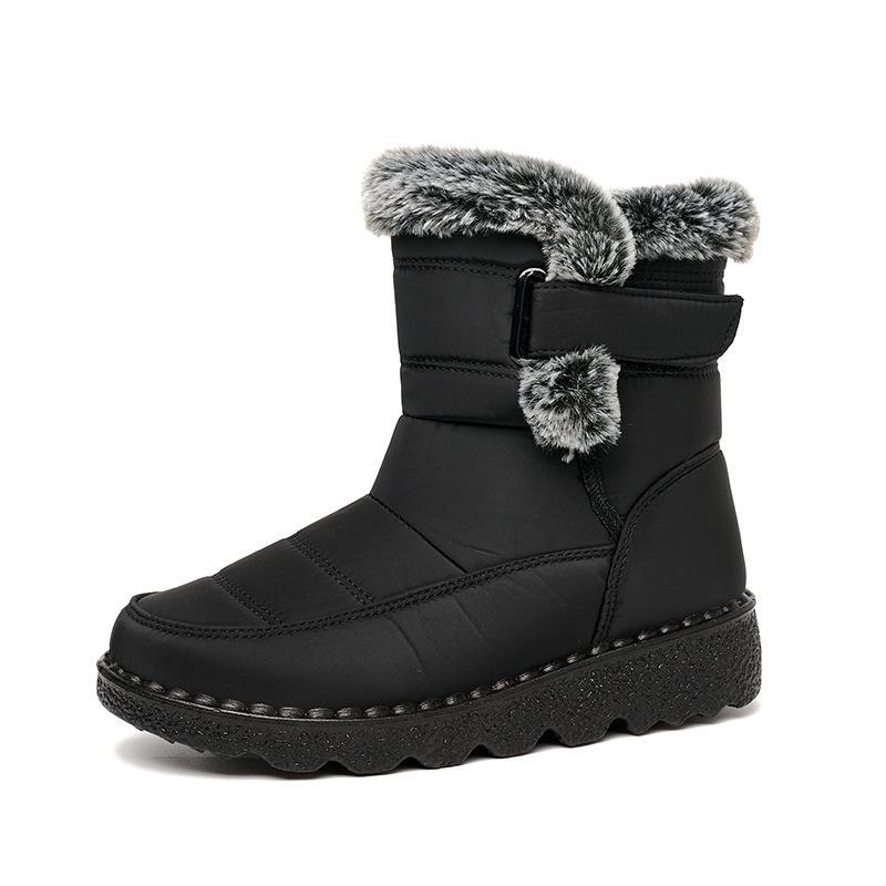 

Зимние плюшевые зимние сапоги: Толстая и теплая, морозостойкая, удобная хлопковая обувь для использования на открытом воздухе на северо-востоке. 38 чёрный