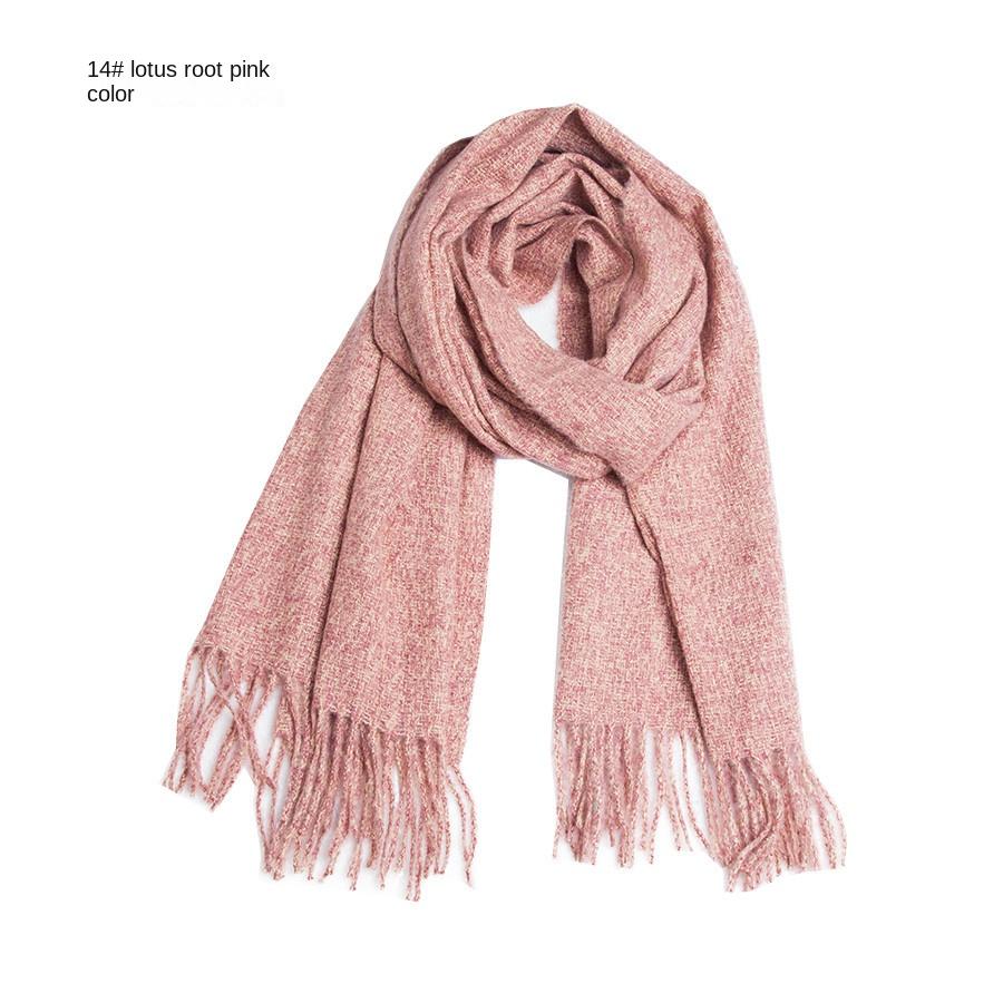 Toamnă Iarnă Culoare Solidă Eșarfă cu franjuri lungi Sal gros de damă