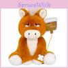 Animal Plush Toy Cow And Horse Sitting Figurine For Office Decor Gift For Teens