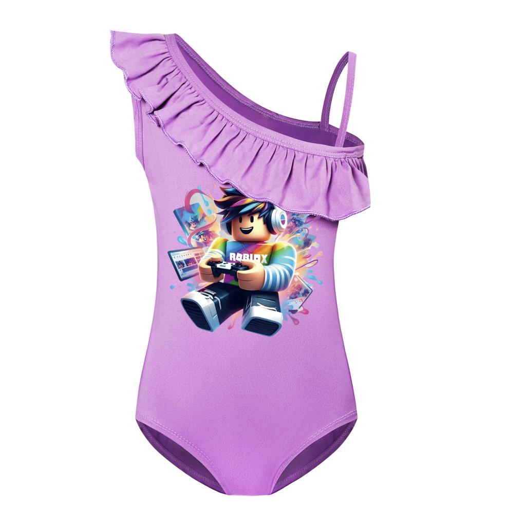 5529 Kids Girls Roblox Printed One-piece Swimsuit Swimwear