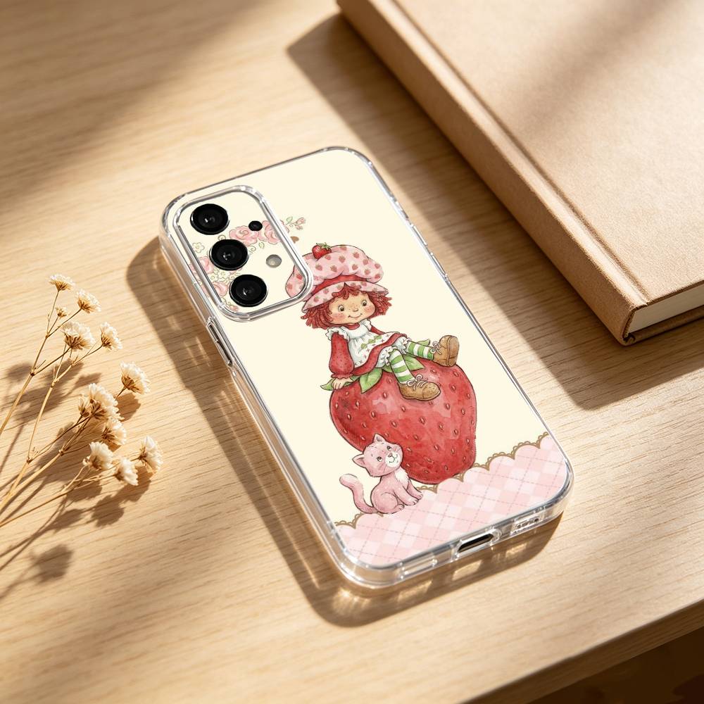 S-Strawberry S-Shortcake Wave Phone Case For Samsung S25,24,21,22,23,30,Ultra,20,Plus,Fe,Lite,Note Transparent Cover