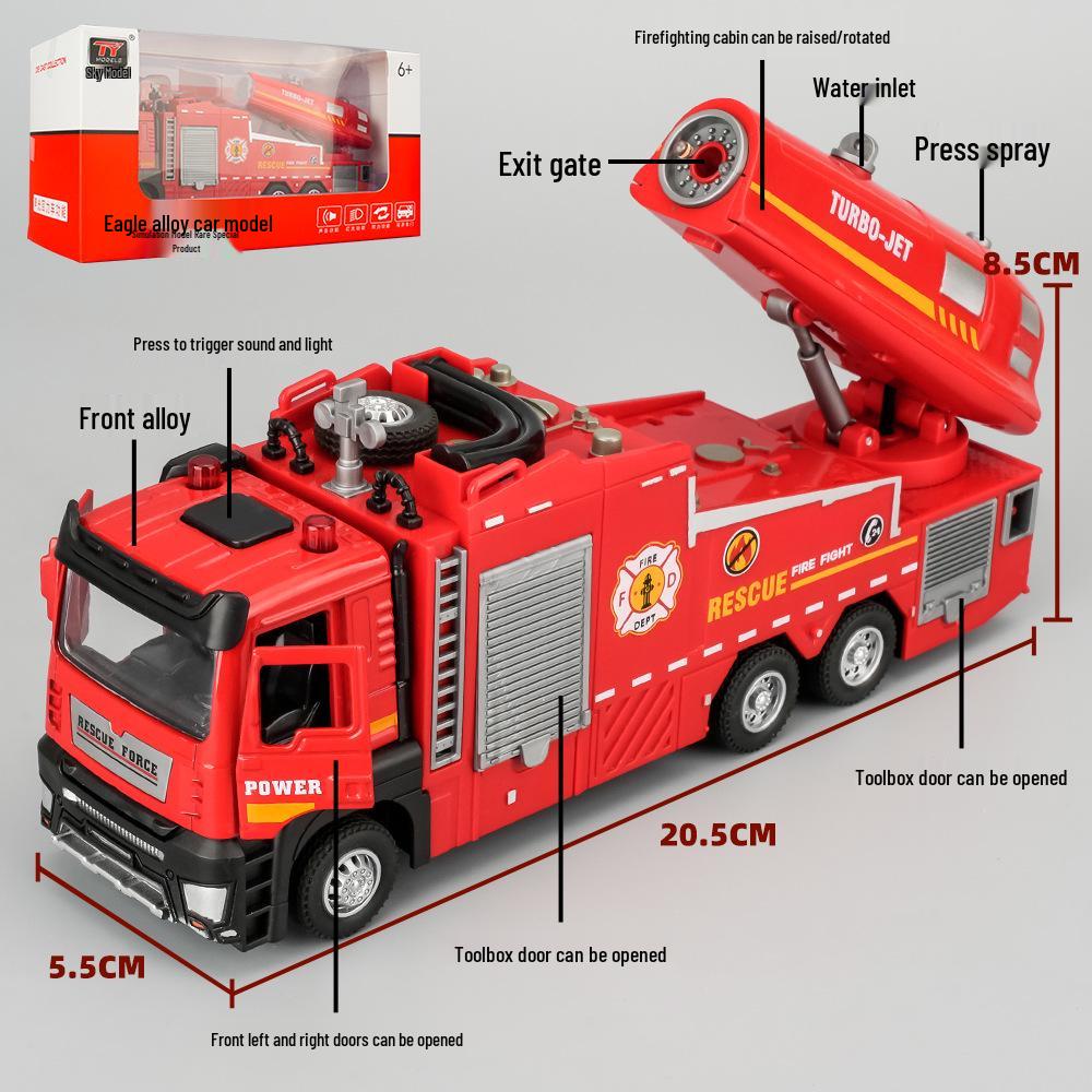Boxed Alloy Fire Truck Model for Kids – 1:32 Scale