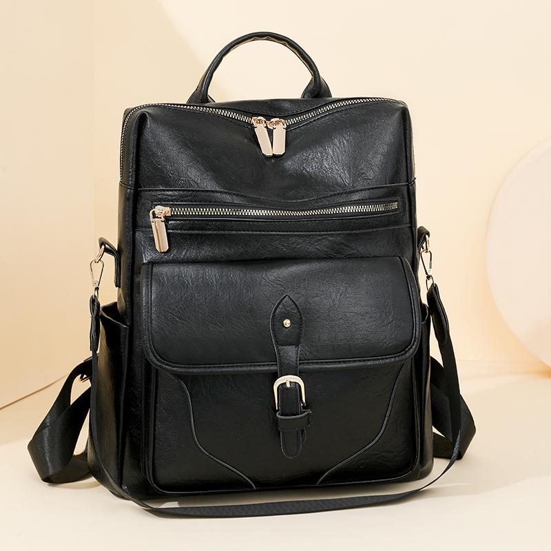 Women's Backpack Large Capacity Soft Leather Retro Backpack Travel Computer Bag