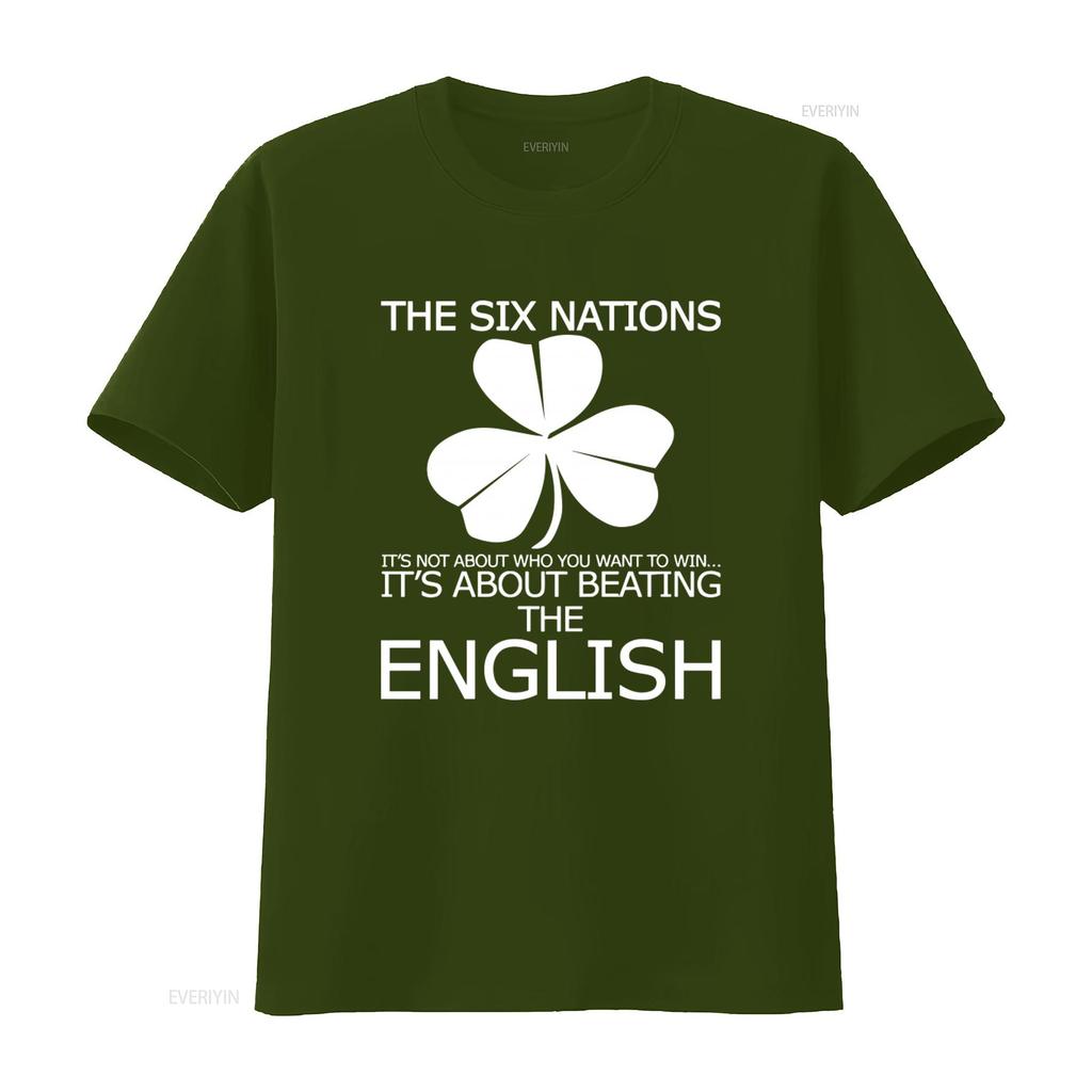 Maglietta da Rugby da Uomo Irlanda Sei Nazioni Rugger The Non Riguarda Chi Vuoi Che Vinci Battere Inglesi vintage Lavata Elastica