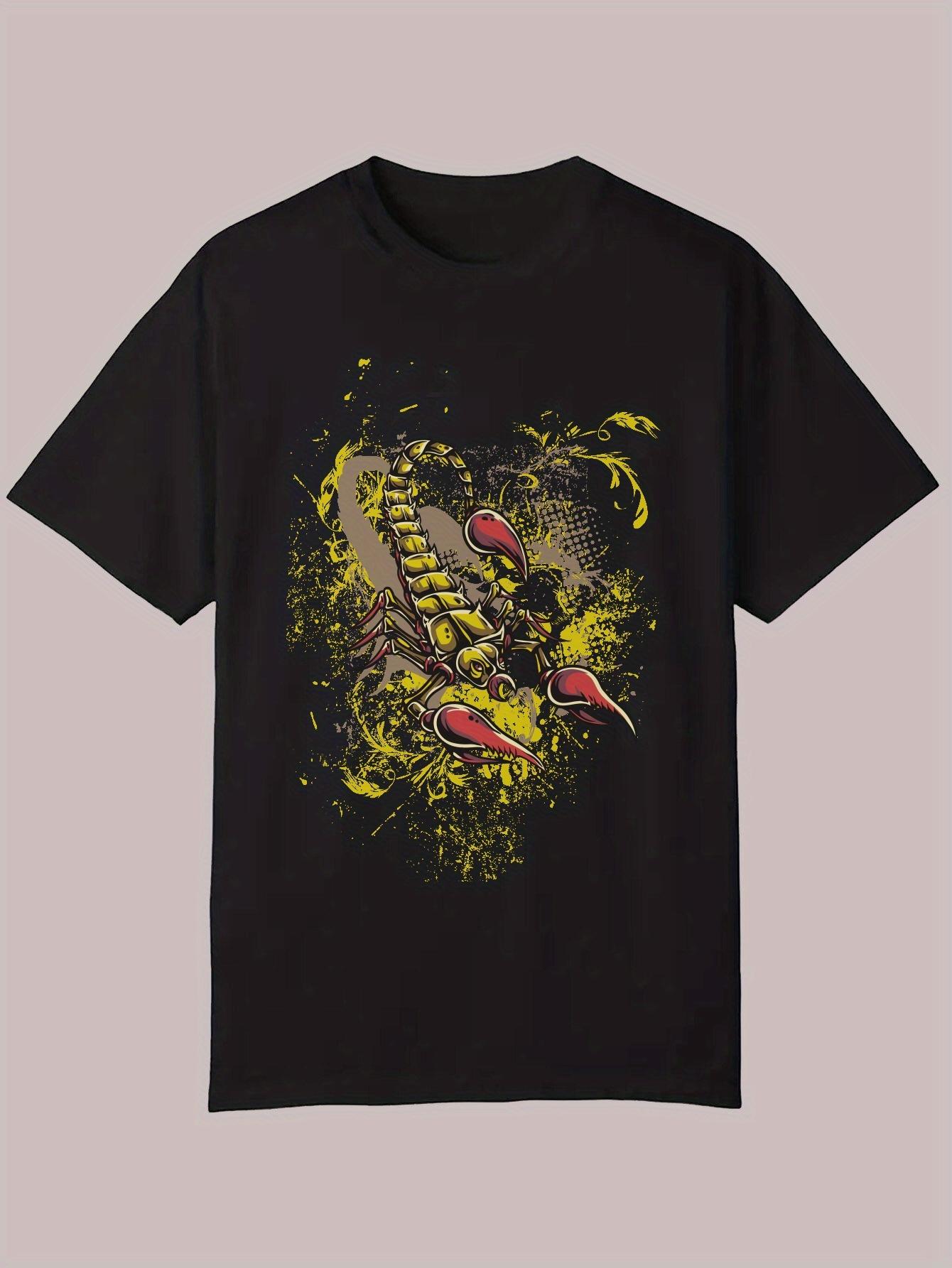 Casual Summer T-shirt - Vibrant Dragon & Butterfly Graphic L