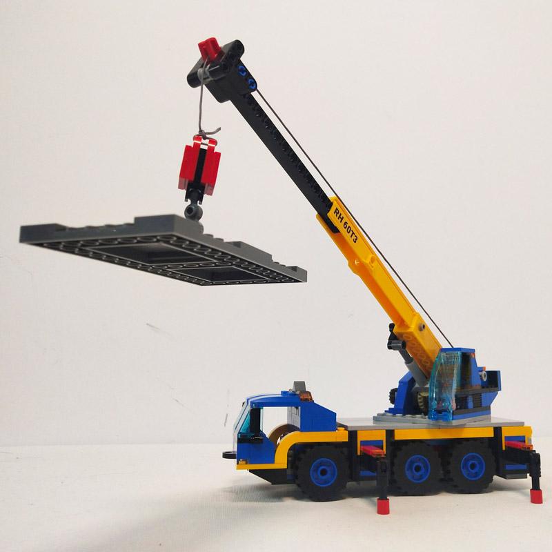 Compatible Sets City Series Building Blocks 60409 Yellow Mobile Construction Crane Excavator Car Children's Toys Assembling Gift