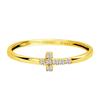 Lala Christie Gold Diamond 18K Size Ring, Pavé Cross, Gold, 13, Lr71-0004-yg-13