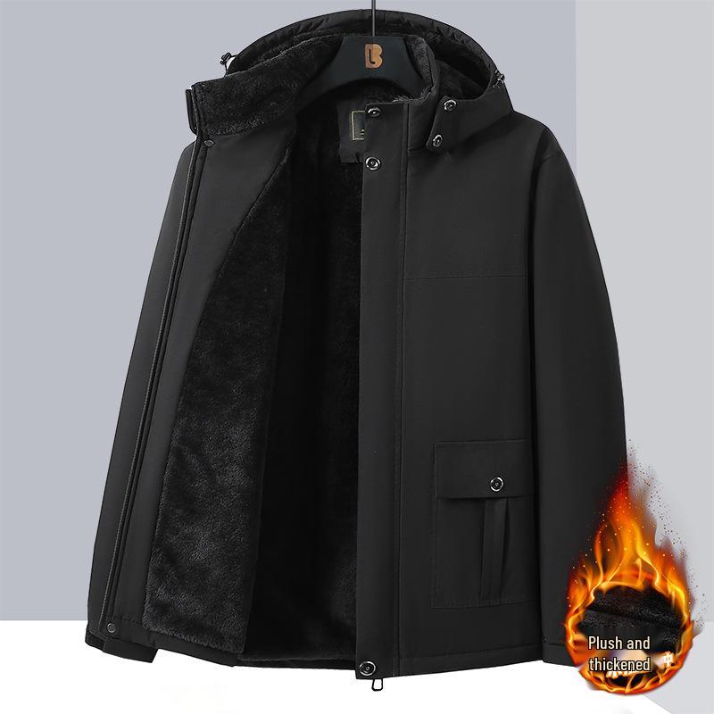 Men's Plus Size Cotton Coat, Thick and Warm, Loose-fit Outdoor Jacket, 10XL