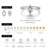 Real 925 Sterling Silver Exquisite Marquise Cut Moissanite Wedding Engagement Band Rings for Women Fine Jewelry