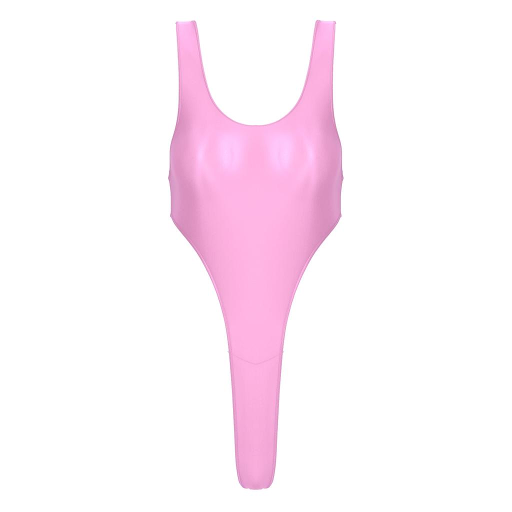 Γυναικείο Γυαλιστερό Ολόσωμο Μαγιό Χωρίς Πλάτη Ψηλό Κόψιμο Ολόσωμο Μαγιό