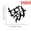 Vintage Iron Bird Branch Wall Art, 5 Birds & Berries Black Silhouette for Home Garden Balcony Decor