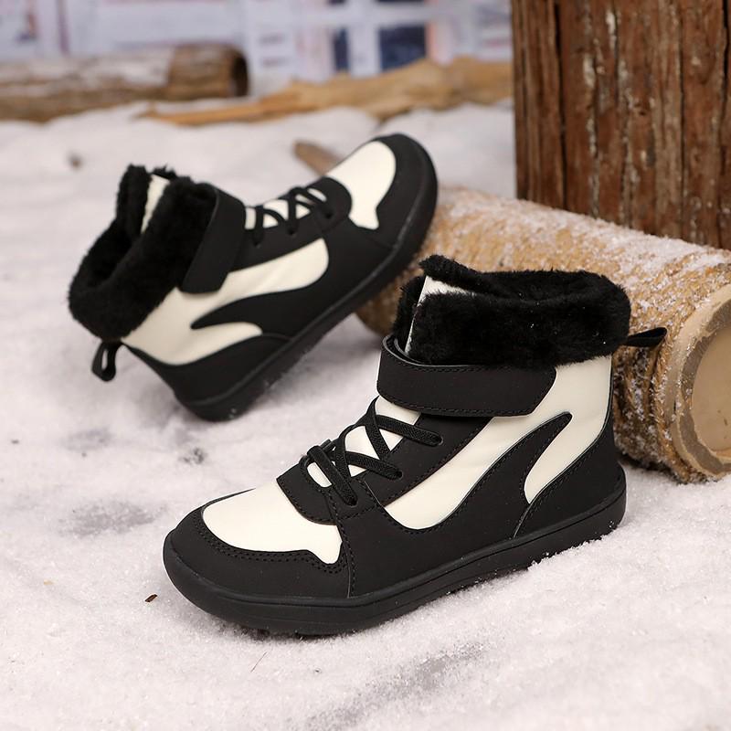 Children's Winter Waterproof Non-Slip Cotton Snow Shoes – Warm Velvet Lined Outdoor Footwear for Boys and Girls.