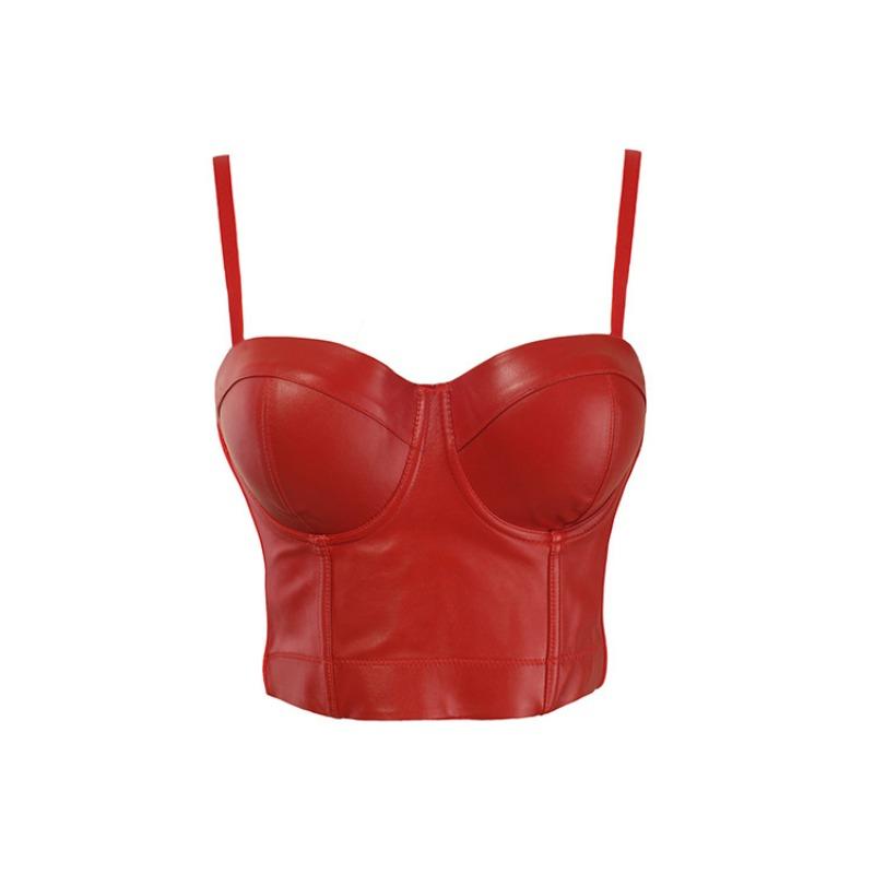 Женский летний однотонный сексуальный топ без воротника S красный