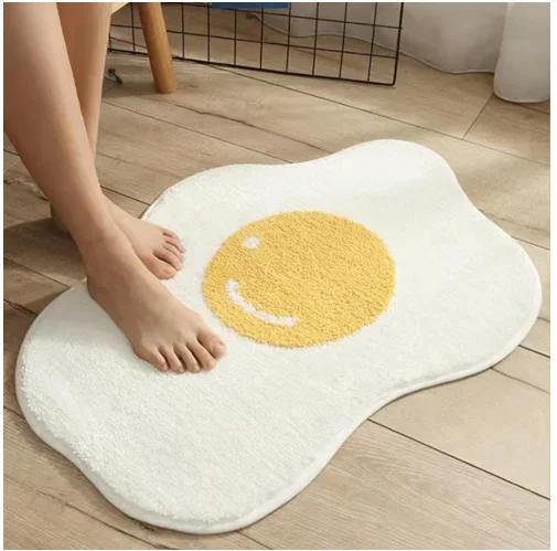 Fun Fried Egg Shaped Rug Soft
