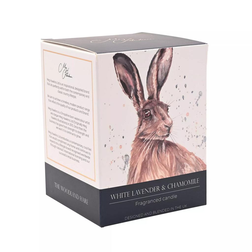 Meg Hawkins 250g Candle Hare - White Lavendar & Camomile