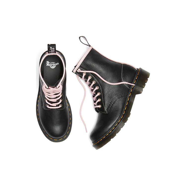 DR. Martens 1460 Leder Weiches Leder 8 Ösen Kurze Stiefel Damenstiefel Schwarz Rosa 27276001