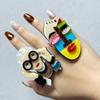 Waterproof Exaggerated Art Ring Finger Circle Modern Lady Finger Circle  Women