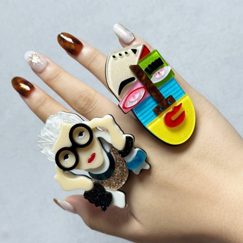 Waterproof Exaggerated Art Ring Finger Circle Modern Lady Finger Circle  Women