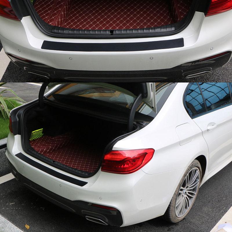 Car Door Anti-kick Protection Sticker Anti-scratch Film Car Rear Bumper Trim Car Trunk Threshold 3D Carbon Fiber Stripe Sticker