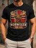 Norway Tour Smiling Moose With Norwegian Flag Vintage Texture And Bold Travel Lettering For 2026 Unisex All Tshirt
