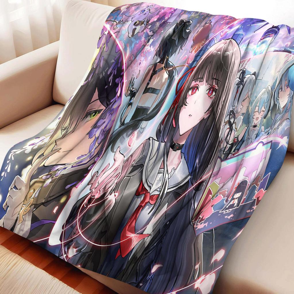 Cartoon Wuthering Waves Kuchiba Chisa Flannel Blanket Cover Warm Soft Anime Blanket Multifunctional Decor Home Universal Blanket