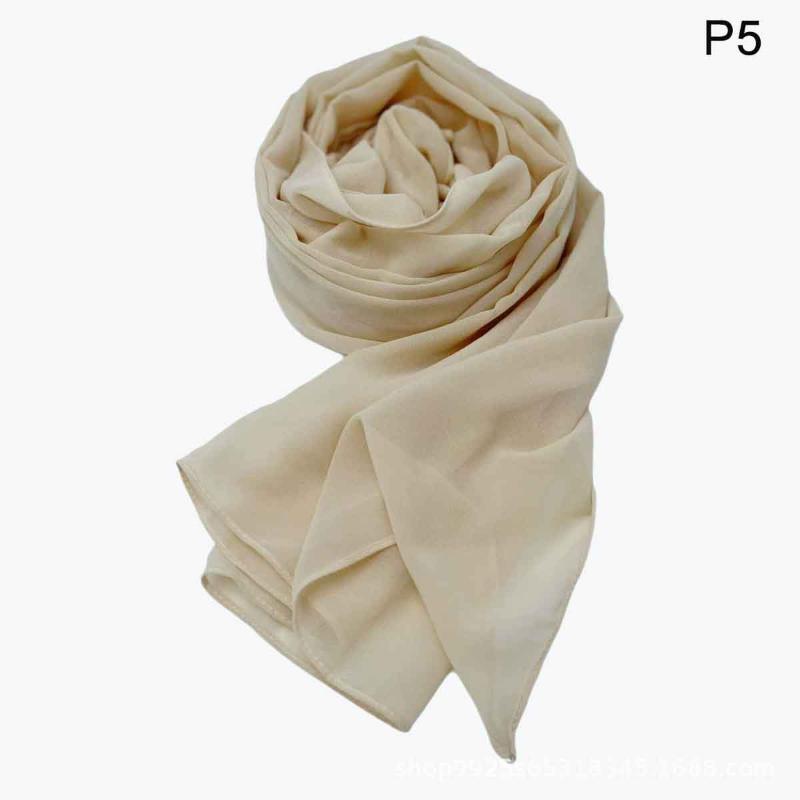 Ramadan Muslim Chiffon Hijabs For Woman Plain Color Headscarf Long Shawl Scarf Thin Breathable Sunscreen Head Wrap Hijabs Scarf