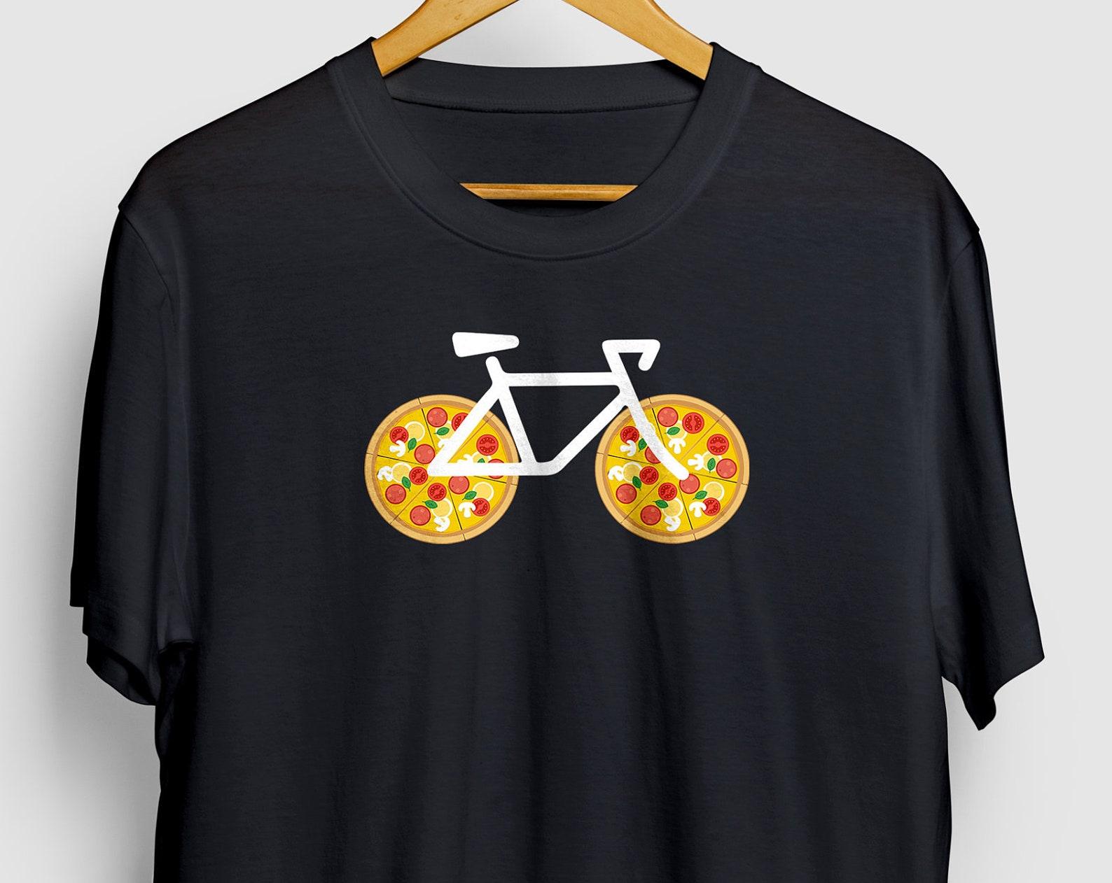 Pizza Bike Funny Bicycle shirt, Cycling shirt, Bicycle Gift, Bicycle Lover Shirt, Cycling gift, Funny Biker Gift, Biking Gifts XL