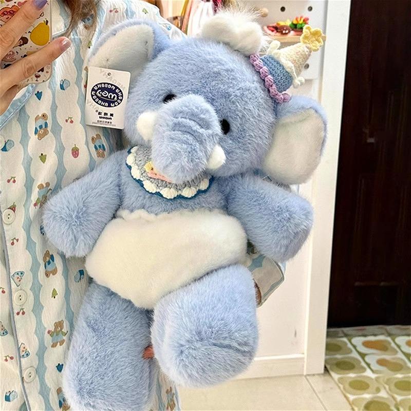 35/45Cm Kawaii Cute Elephant Baby Wear Paper Diaper Plush Toys Animal Doll Soft Comfy Fluffy Plushies Soothing Baby Appease Doll