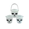 2Pcs/Lot  Black+White Plastic Candy Jar Skull Witch Cauldron Candy Kettle Halloween Party Hanging Pro