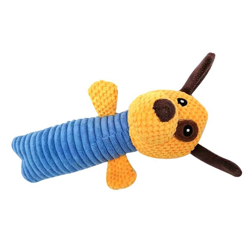 Green Frog Plush Rope Dog Chew Toy with Squeaker – Interactive Puppy Teeth Cleaning Toy синий