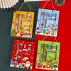 School Opening Activity Favors 6PCS Christmas Stationery Set, Include Pencils Ruler Sharpener Eraser Pencil Case Practical Student Learning Tools And