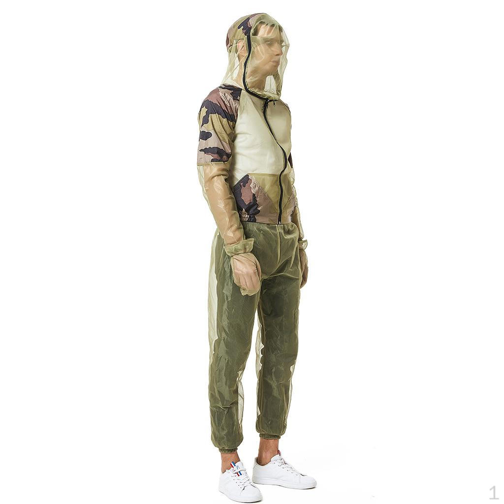 

Jacket Suit Unisex Mesh Wear Pants for Fishing Hiking Camping Gardening L XL