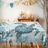 Ocean Turtle Starfish Rectangle Tablecloth for Table Decor Kitchen Dining Waterproof Reusable Tablecloths for Table Dining Room