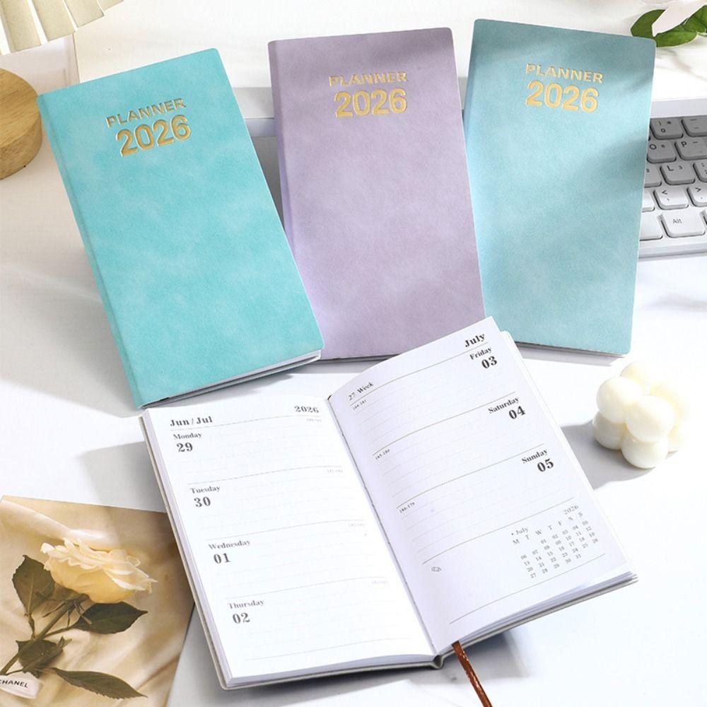 A6 2026 Agenda Book with Calendar English Notepad High Quality Pocket Diary Book  School Office