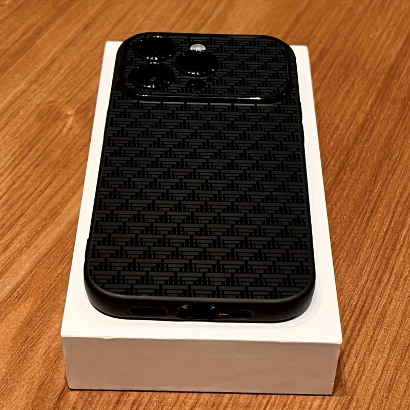 Fashion Black Grid Silicone Pattern Phone Case For iPhone 17 Pro 16 15 14 13 12 11 Pro Max Air X XR XS Max 16 Plus Soft Cover