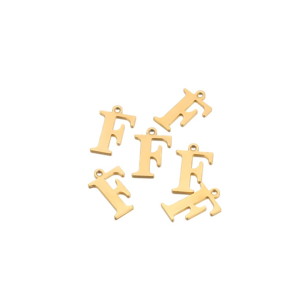 30pcs Stainless Steel Gold Color 26 Letter Pendant Alphabet Charms Necklace Pendant Bracelet Making Earring Findings DIY Jewelry