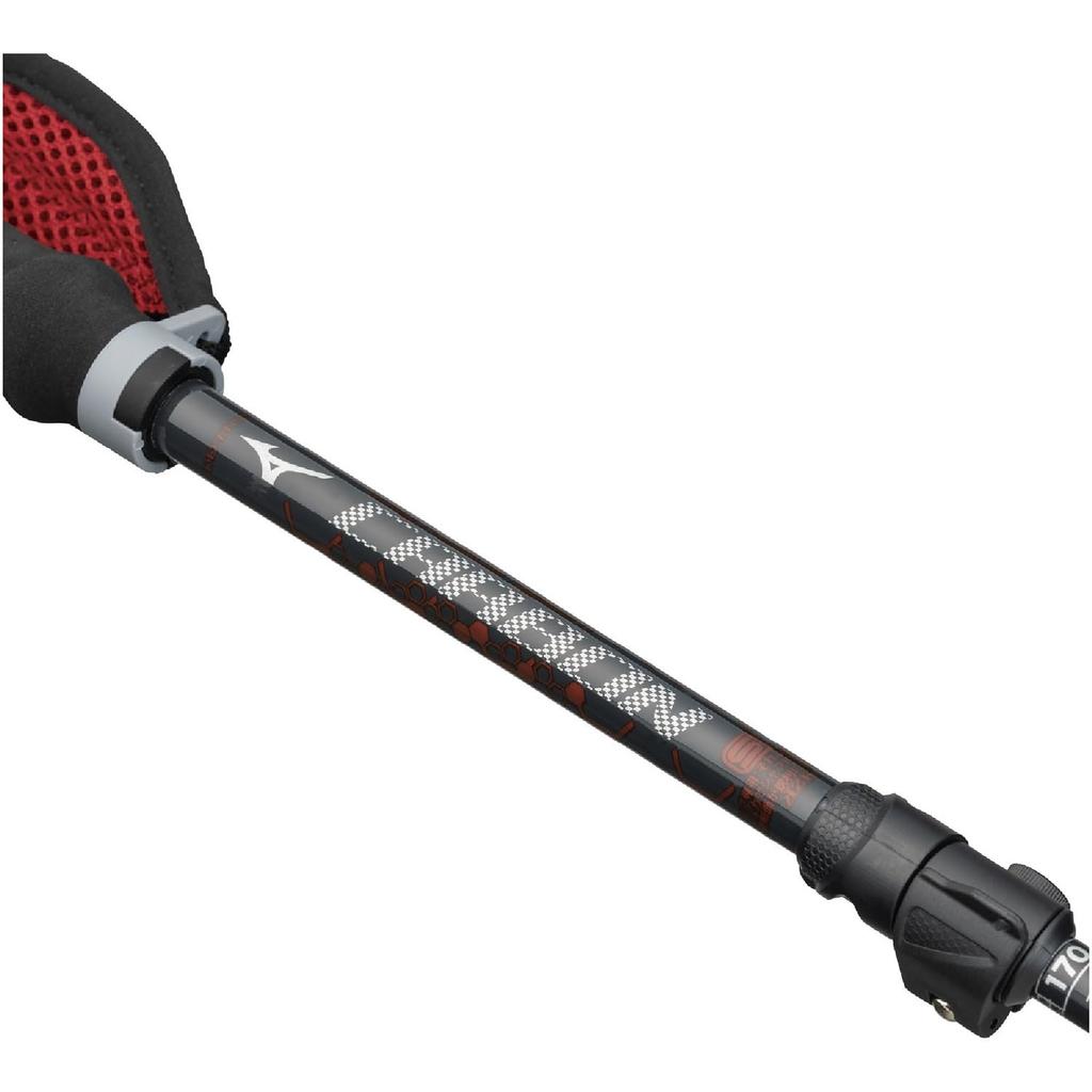 MIZUNO Nordic Walk Folding Carbon Walking Poles poles per C3JTPB20 (2 set), Unisex, Red,